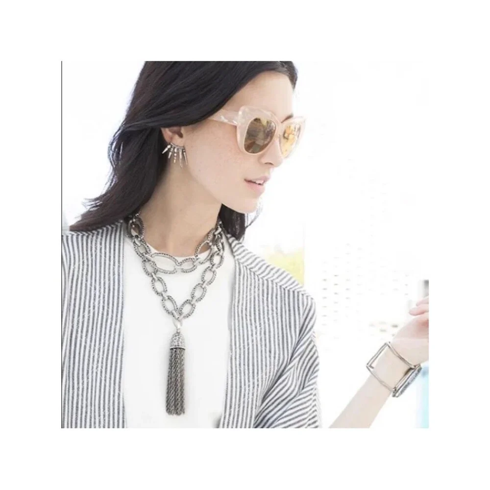 Kendra Scott Miller Tassel Necklace & Bracelet Set in Silver